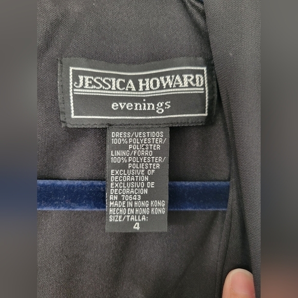 NWT Jessica Howard Evenings Black Formal Sleeveless Maxi Slit Dress Size 4 - Picture 5 of 8